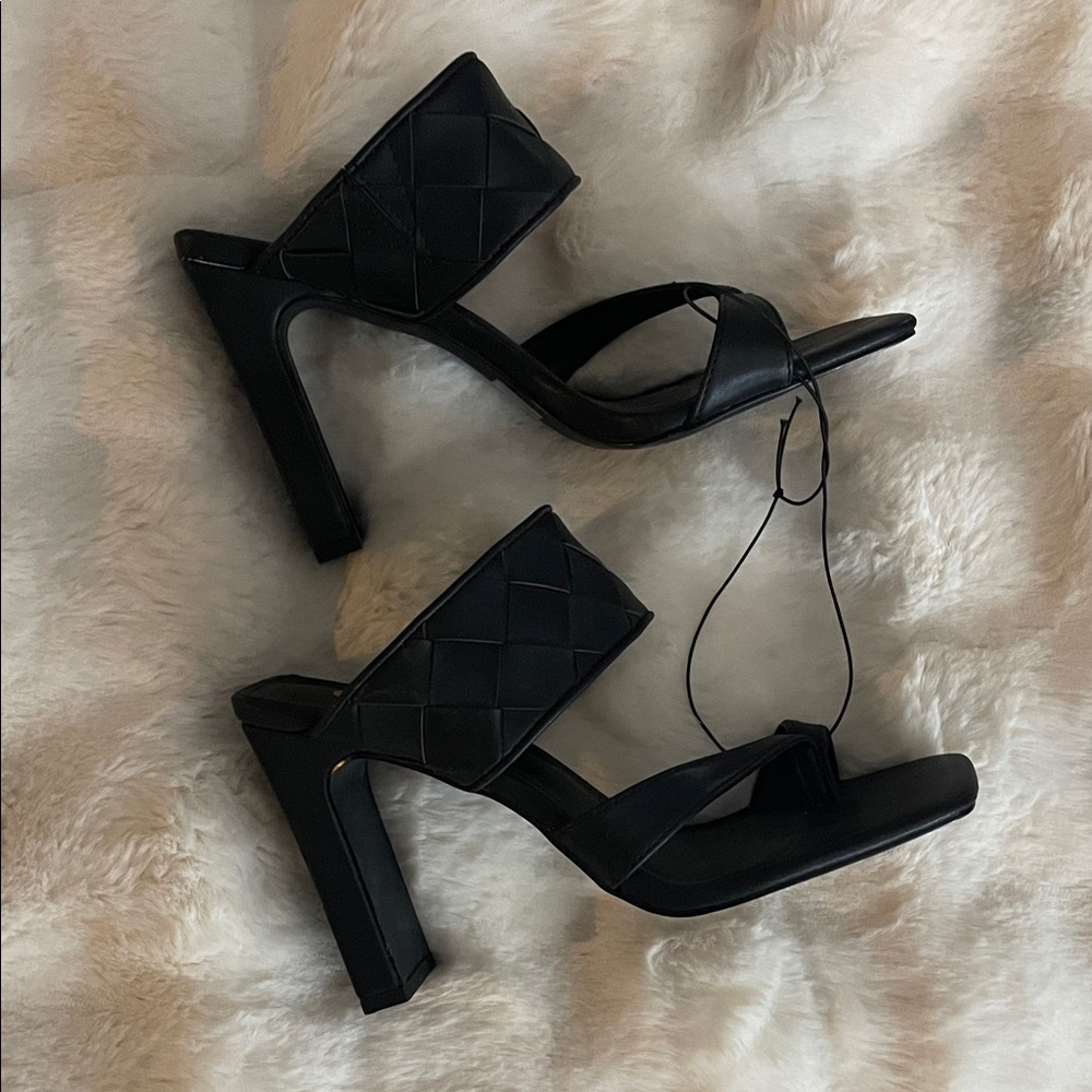 Chic Black Quilted Women's Heels